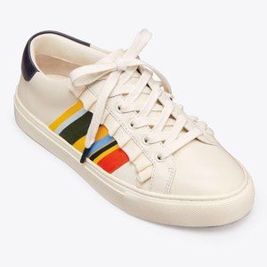 Tory Burch Ruffle Sneaker Ivory / Balloon Stripe